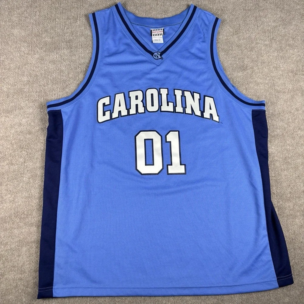 North Carolina Tar Heels Jersey Mens XL Blue #01 Foot Locker NCAA Basketball